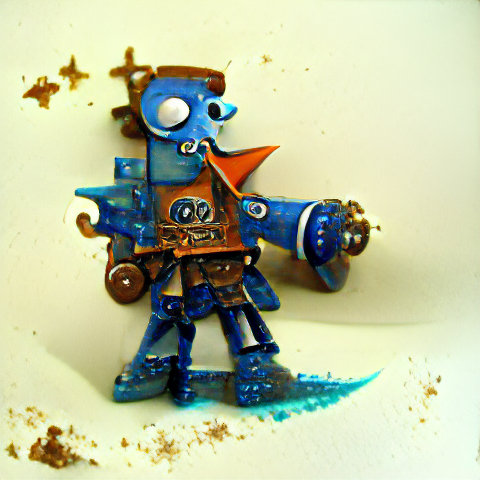 Blue Rusty Roboz space pirate