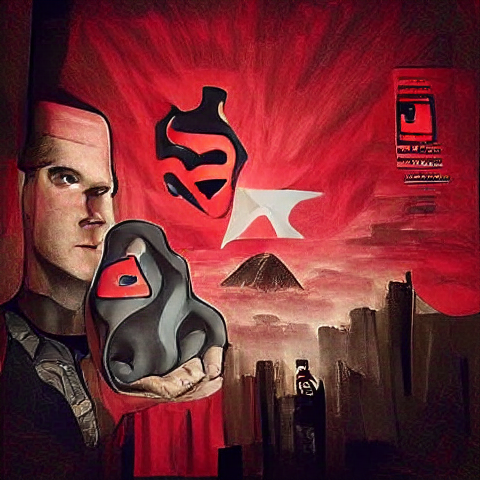 Superman Red Son generated with VQGAN and CLIP